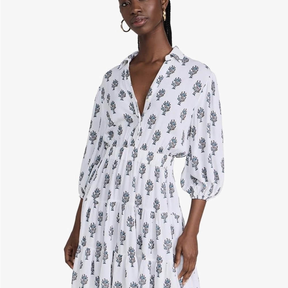 Chic White Floral Long Sleeve Dress